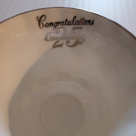 Royal Albert 25th Anniversary Silver Filigree Tea Cup & Saucer Set of 2 - Picture 9 of 11